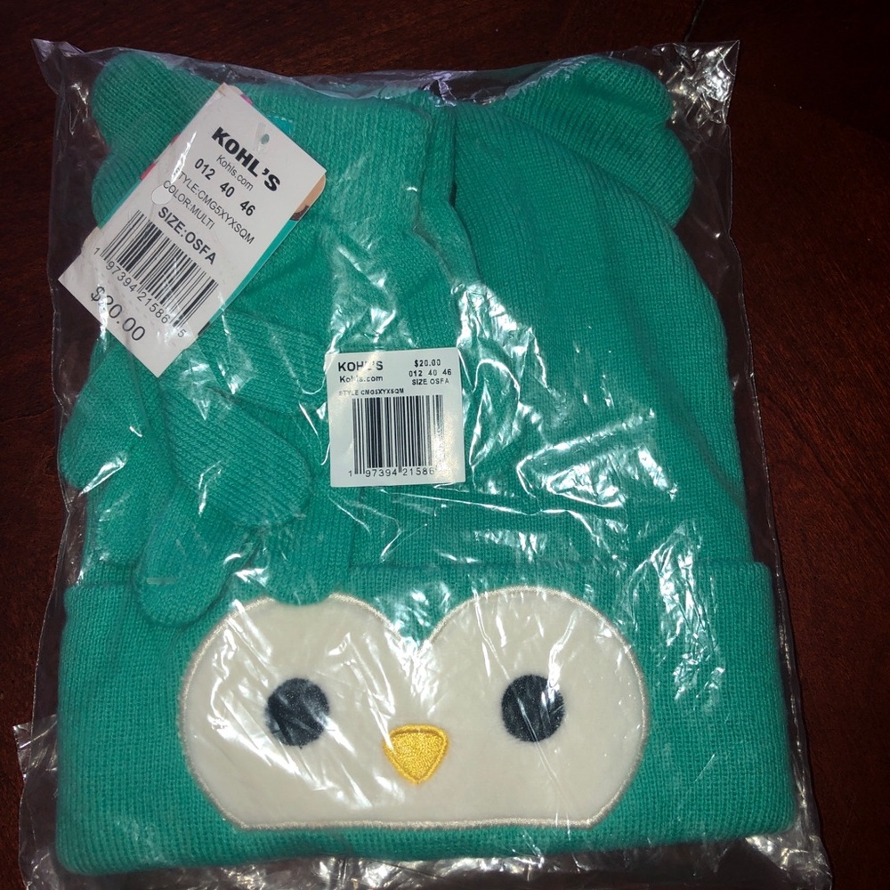 Squishmallows owl girls hat gloves